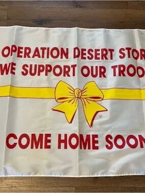 NEW Vintage Desert Storm Welcome Home Banner AMVETS USA Patriotic Flag